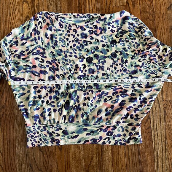 BB Dakota Steve Madden Colorful Leopard Animal Print long sleeve top Size Small - Picture 5 of 9